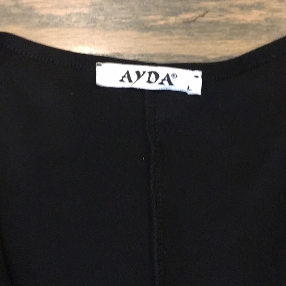 Ruffle and gemstone black midi dress - Picture 3 of 9